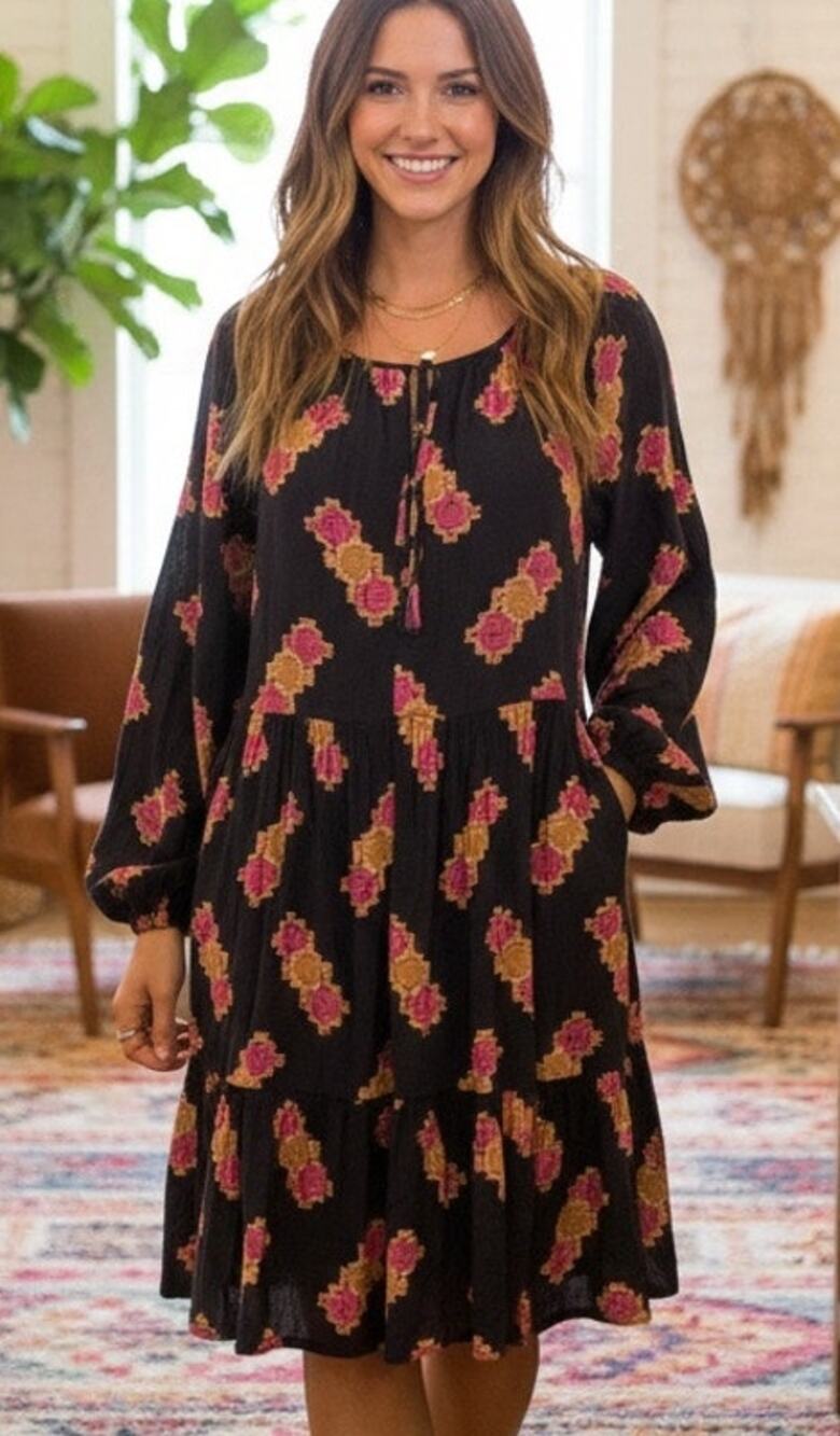 Anthropologie Aztec/Boho Midi Dress